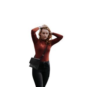 Brand New Women's Black Leather Crossbody Bag